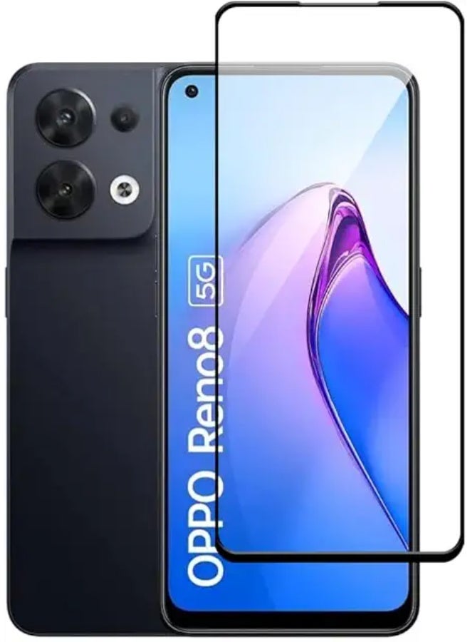 Screen Protector For Oppo Reno 8 ,  5D Tempered Glass Protector 9H Hardness, Bubble Free, HD Clear Oppo Reno 8 Screen Protector